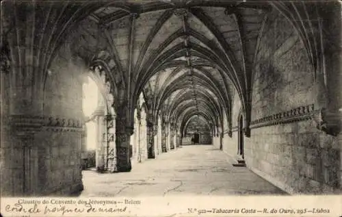 Ak Belém Lisboa Lissabon Portugal, Claustro do Convento dos Jerónimos