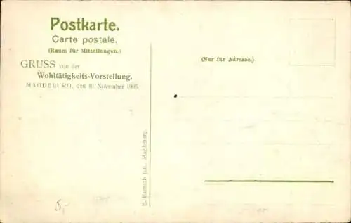 Litho Magdeburg an der Elbe, Wohltätigkeitsvorstellung 19 November 1905, Gruppenportrait