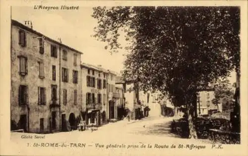 Ak Saint Rome du Tarn Aveyron, Blick von der Straße