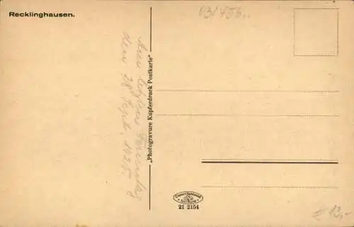 Ak Recklinghausen im Ruhrgebiet, Teilansicht, Bahnstrecke, Bahnhofs-Hotel