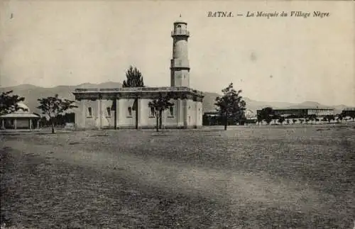 Ak Batna Algerian, The Mosque of the Negro Village, Ortschaft mit Moschee