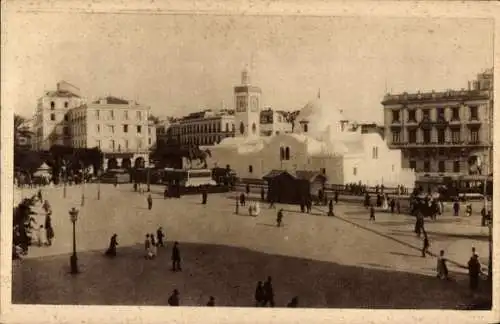 Ak Algier Algerisches Algier, Regierungsplatz und Konsularpalast