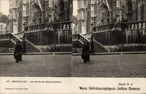 Stereo Ak Bruxelles Brüssel, Le Parvis de Sainte Gudule