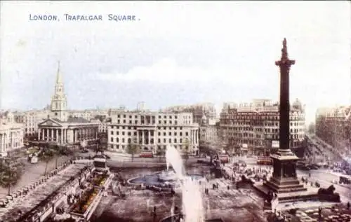 Ak London Stadt England, Trafalgar Square, Nelson Monument