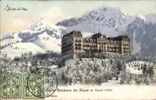 Ak Caux Montreux Kanton Waadt, Rochers de Naye, Grand Hotel