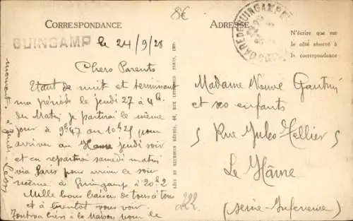 Ak Guingamp Côtes d’Amor, Rue des Ponts Saint-Michel