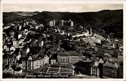 Ak Karlovy Vary Karlsbad Stadt, Gesamtansicht, Hotel Imperial