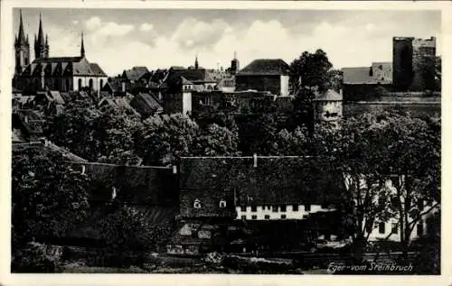 Ak Cheb Eger Region Karlsbad, Blick vom Steinbruch