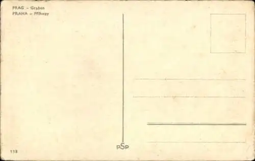 Ak Prag Praha, Graben, Prikopy, Straßenbahn, Geschäfte