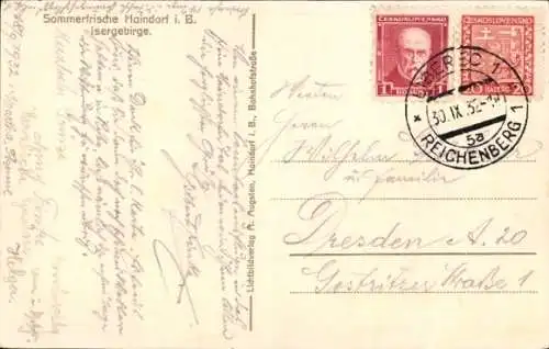 Ak Hejnice Haindorf Region Reichenberg, Isergebirge