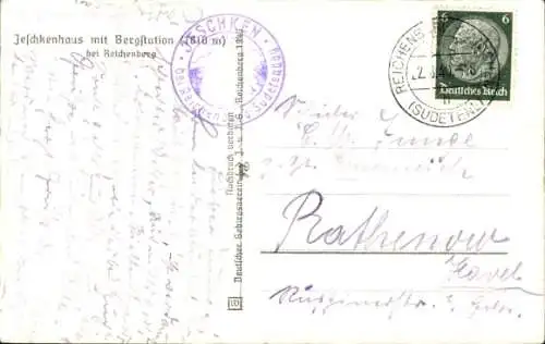 Ak Ještěd Jeschken Region Reichenberg, Jeschkenhaus, Bergstation