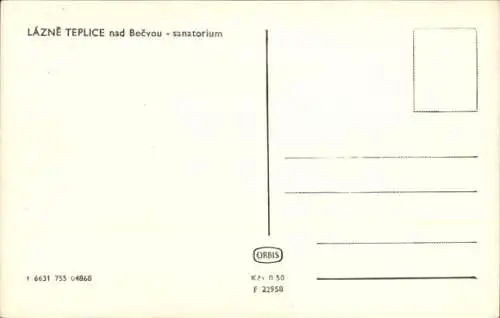 Ak Teplice nad Bečvou Teplitz Bad Region Olmütz, Sanatorium