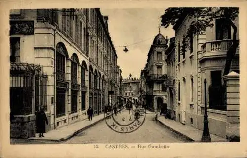 Ak Castres Tarn, Rue Gambetta