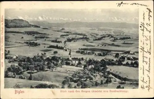 Ak Biglen Kt. Bern, Gesamtansicht, Blick von Enetbachberg