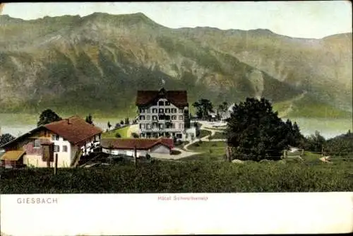 Ak Giessbach am Brienzersee Kanton Bern, Hotel Schweibenalp