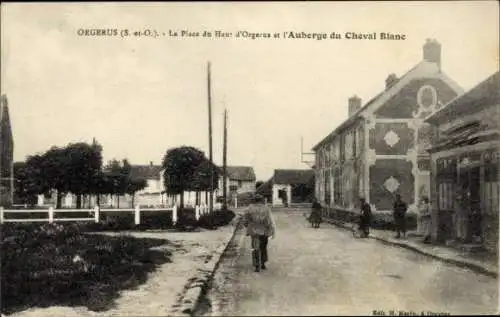 Ak Orgerus Yvelines, Place du Haut d’Orgerus, Auberge du Cheval Blanc