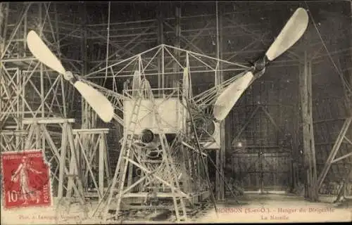 Ak Moisson sur Seine Yvelines, Hangar des Luftschiffs La Nacelle