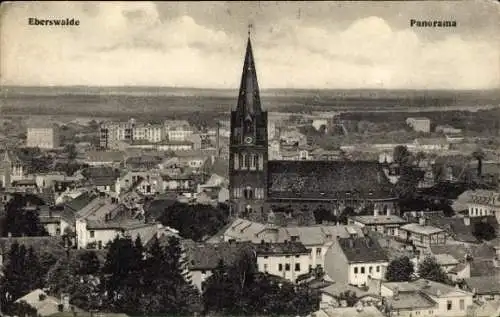 Ak Eberswalde, Panorama, Kirche