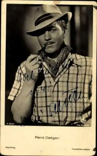 Ak Schauspieler Rene Deltgen, Portrait, Autogramm
