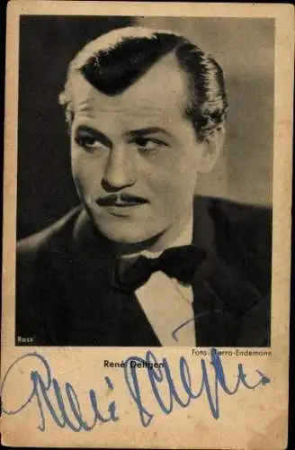 Ak Schauspieler Rene Deltgen, Portrait, Autogramm