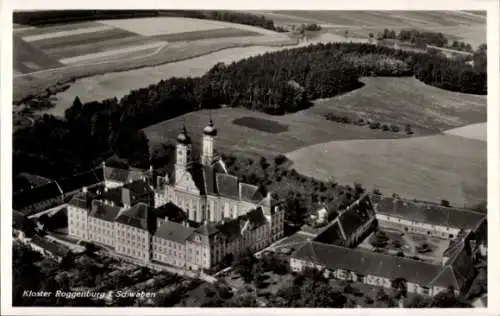 Ak Roggenburg Schwaben Bayern, Fliegeraufnahme vom Kloster