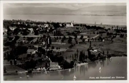 Ak Horn Gaienhofen am Bodensee, Fliegeraufnahme mit Hornstaad