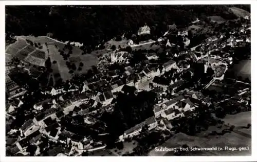 Ak Sulzburg im Markgräflerland Baden Schwarzwald, Fliegeraufnahme