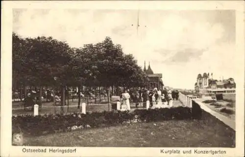 Ak Ostseebad Heringsdorf auf Usedom, Kurplatz und Konzertgarten