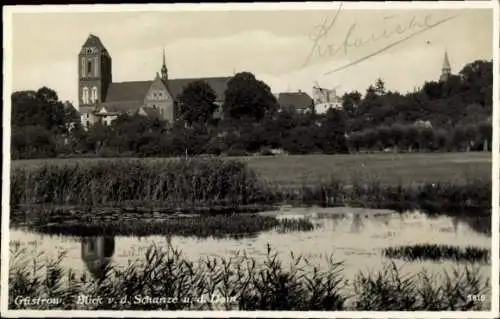 Ak Güstrow in Mecklenburg, Blick v. d. Schanze n. d. Dom