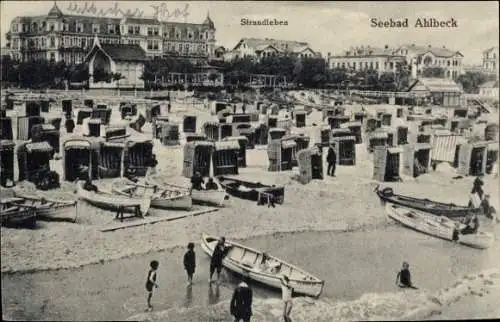 Ak Ostseebad Ahlbeck Usedom, Strandleben, Boot