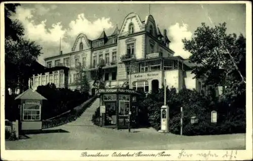 Ak Ostseebad Bansin auf Usedom, Strandhaus, Kaffee Terrasse, Foto Haus Otto Krüger