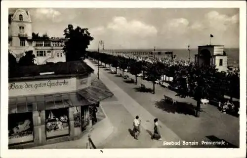 Ak Ostseebad Bansin auf Usedom, Promenade, Haus der guten Geschenke