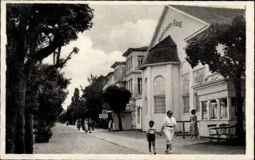 Ak Ostseebad Bansin Heringsdorf auf Usedom, Promenade mit Kurhaus