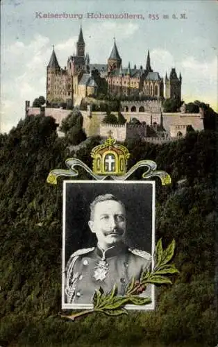 Ak Zimmern Bisingen im Zollernalbkreis, Burg Hohenzollern, Kaiser Wilhelm II.