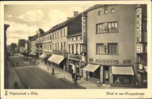 Ak Schönebeck an der Elbe, Salzerstraße, Kaisers Kaffee-Geschäft