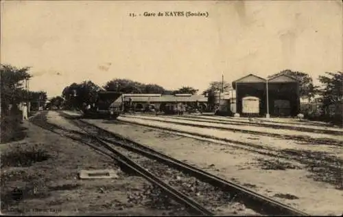 Ak Kayes Mali, Bahnhof, Gleisseite