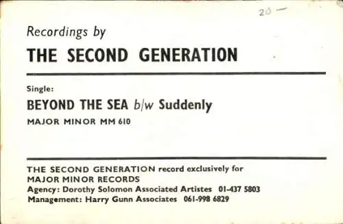 Ak The Second Generation, Beyond the Sea, Sänger, Autogramme