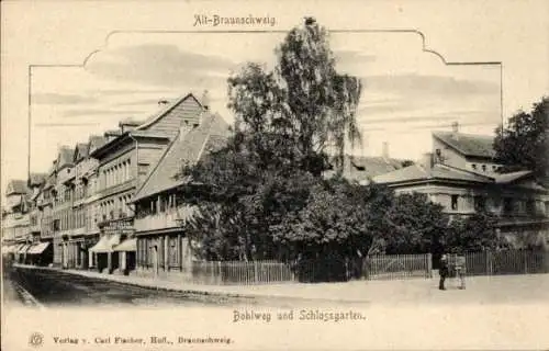 Ak Braunschweig in Niedersachsen, Bohlweg und Schlossgarten