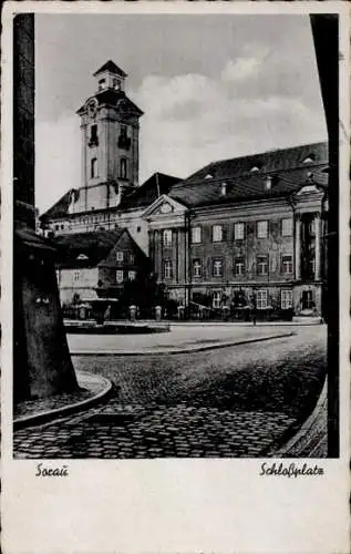 Ak Żary Sorau Niederlausitz Ostbrandenburg, Schlossplatz