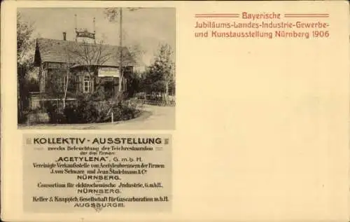 Ak Bayerische Jubiläums Landes Ausstellung Nürnberg 1906, Acetylena