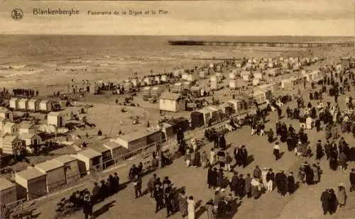 Ak Blankenberghe Blankenberge Westflandern, Deichpanorama, Pier