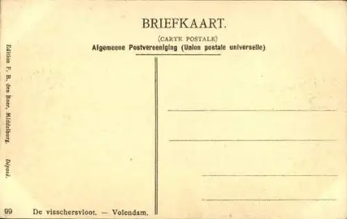 Ak Volendam Nordholland Niederlande, Volendamer Tracht, Boote