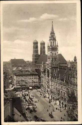 Ak München, Marienplatz, Rathaus