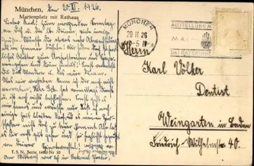 Ak München, Marienplatz, Rathaus