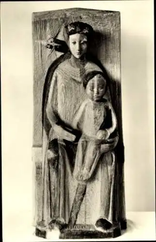 Ak München, Stadtpfarrkirche St. Lantpert, Madonna, Bildhauer Siegfried Moroder