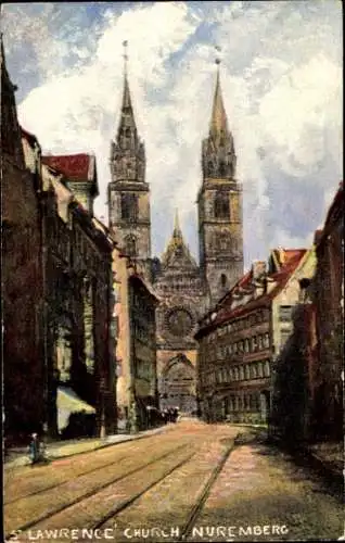 Künstler Ak Nürnberg, St. Lorenz Kirche