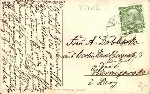 Ak Fernstein Tirol, Ruine Sigmundsburg, Sonnenspitze