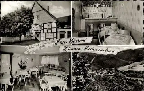 Ak Züschen Winterberg im Hochsauerlandkreis, Gasthof Haus Küsters, Innen & Außen