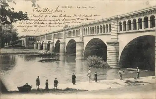 Ak Beziers Hérault, Kanalbrücke