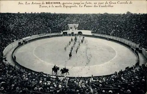 Ak Béziers Hérault, Arena, Stierkampf, Gran Corrida de Toros, Le Passeo des Cuadrillas